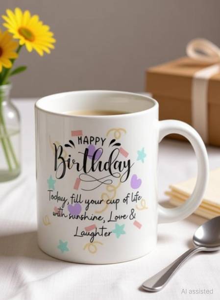 Uruvakiyavar Happy Birthday Printed Ceramic Coffee Mug