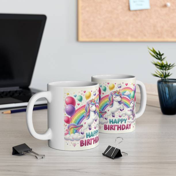 Giftspedia HBD UNI PRINTED White Ceramic Coffee (350 Ml)Best Gift Ceramic Coffee Mug