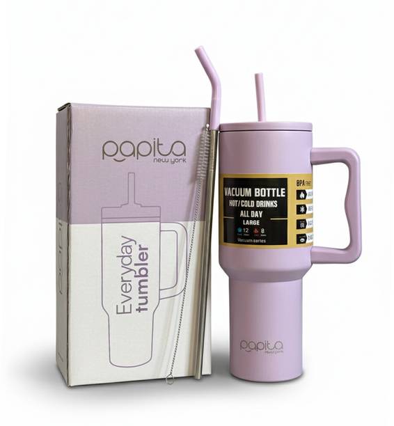 पपीता Tumbler with lid and Straw Vacuum Insulated Tumbler for Water,Iced Tea or Coffee स्टेनलेस स्टील मग