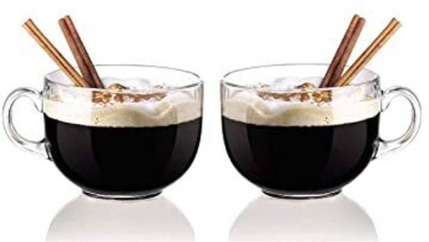 Adhunyk Clear Jumbo Glass Cup for Coffee Glass Coffee Mug