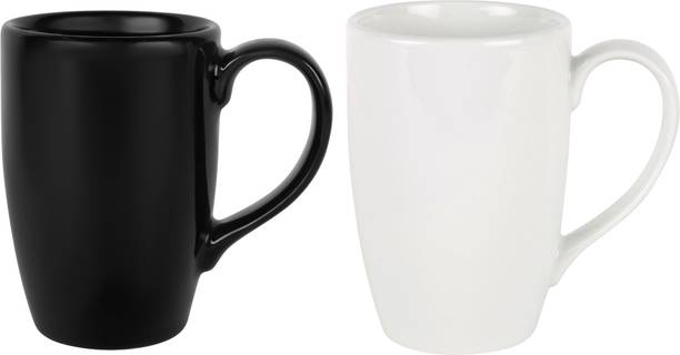 Ariane 1 Pcs Non Stack 30CL Full Black 1 Pcs Non Stack 30CL Prime White APRARN000054030 Porcelain Coffee Mug