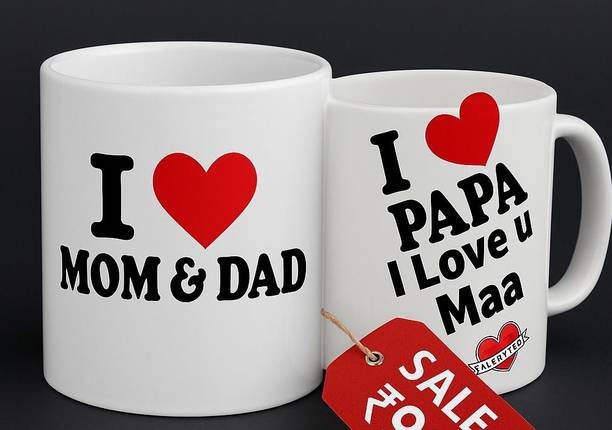 Vasu Enterprises I_Lov_Mom_Dad_99 Ceramic Coffee Mug