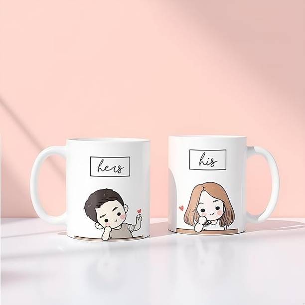 Haniza His & Hers Couple Ceramic Set (2s) Ceramic Coffee Mug