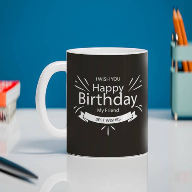 Manorath wish you Happy birthday my friend Premium Ceramic Printed Coffee & Tea Ceramic Coffee Mug
