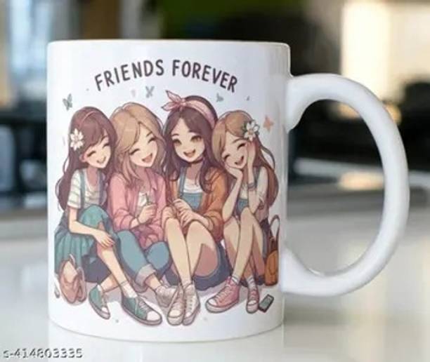 Manorath Friends forever Ceramic Printed Coffee Design, Durable & Microwave Safe Ceramic Coffee Mug