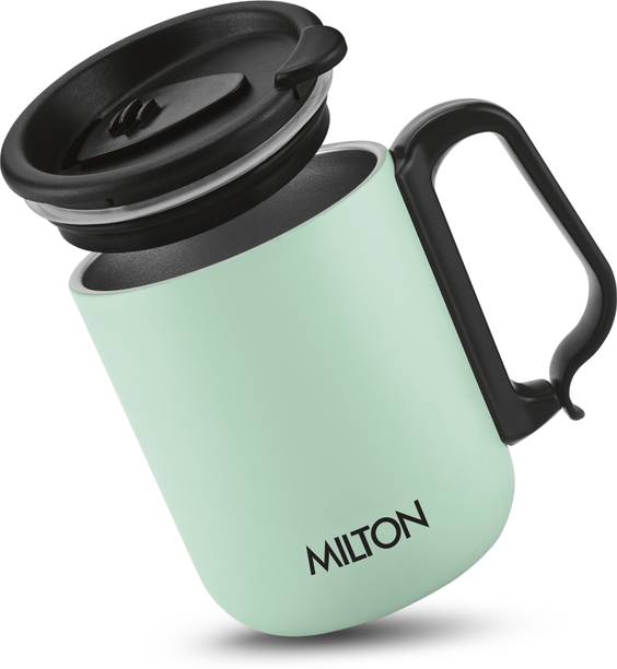 मिल्टन Harbor Coffee 300 Double Walled with Lid & Handle, 300 ml, Hot & Cold स्टेनलेस स्टील मग