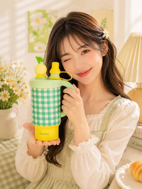 stanle Korean Aesthetic Green Tumbler with Handle & Straw | 800ML Stainless Steel Tumbler