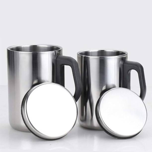 STEEPLE Insulateds with Lid | Double Wall Coffee | Hot & Cold Beverages | Stainless Steel Coffee Mug