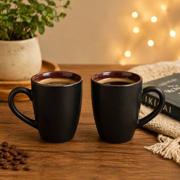 Glazito Matte Black & Brown Modern Dual Tone Design for Coffee, Tea & Everyday Use Ceramic Coffee Mug