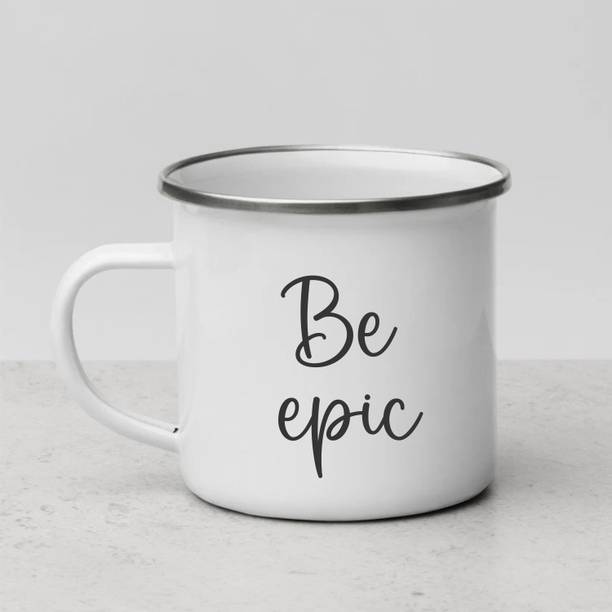 SMIZE Be Epic Printed Steel Enamel Travel Stainless Steel Coffee Mug