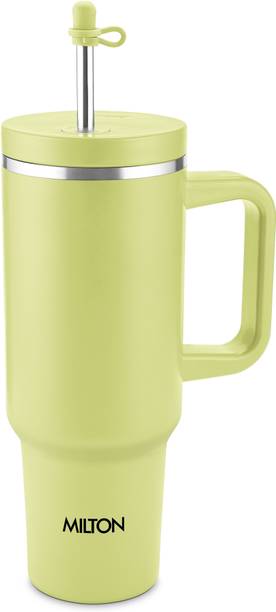 मिल्टन My Tumbler 1200 Tumbler with Handle 1100ml, Leak Proof, Hot & Cold Moss स्टेनलेस स्टील मग