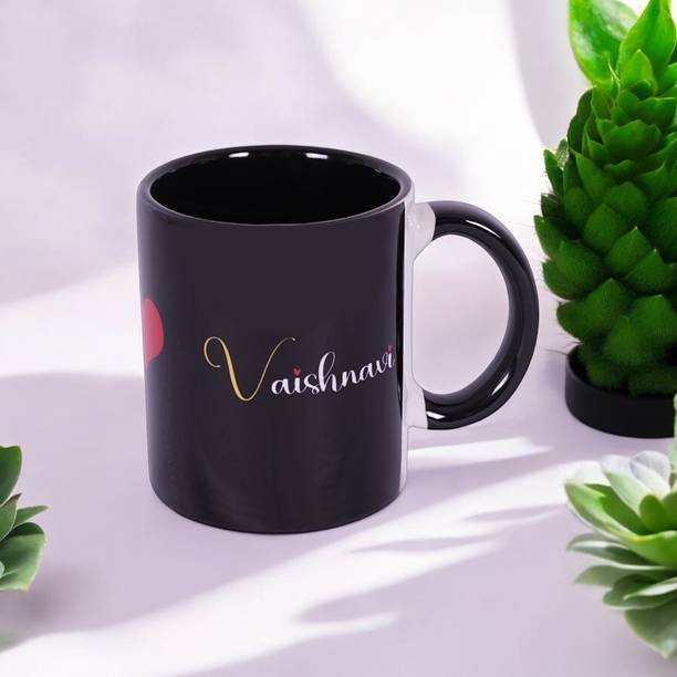 printkart Black Coffee With Name/Text Personalization – Premium for Gifting,Office Ceramic Coffee Mug