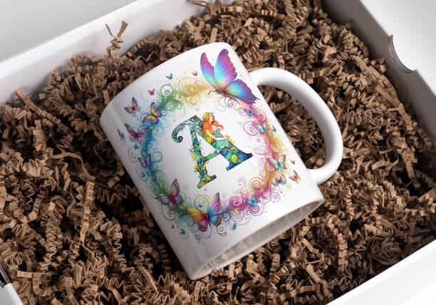 The Gift Store House Alphabet Butterfly – A Ceramic Coffee Mug