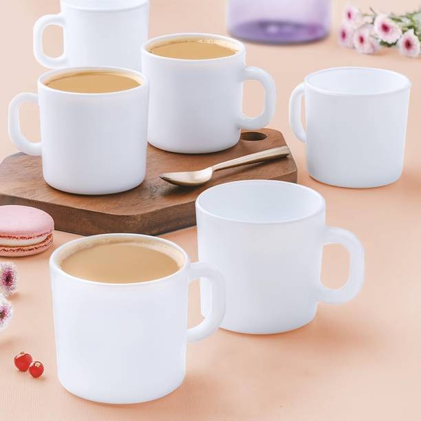 लाराह बाय बोरोसिल 6pc 180ml of Tea/Coffee Set, Microwave & Dishwasher Safe ओपलवेयर मग