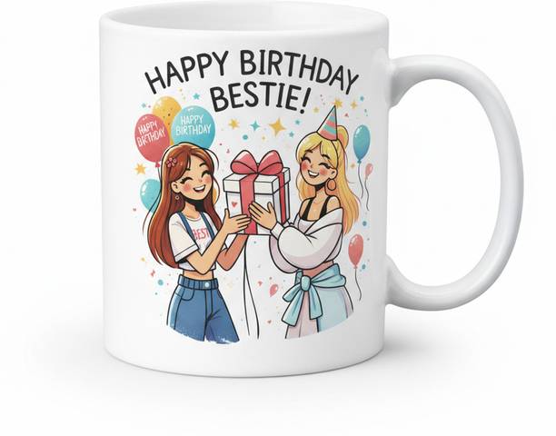 HAPPY GIFT GALLERY Happy Birthday Bestie Ceramic Coffee Ceramic Coffee Mug