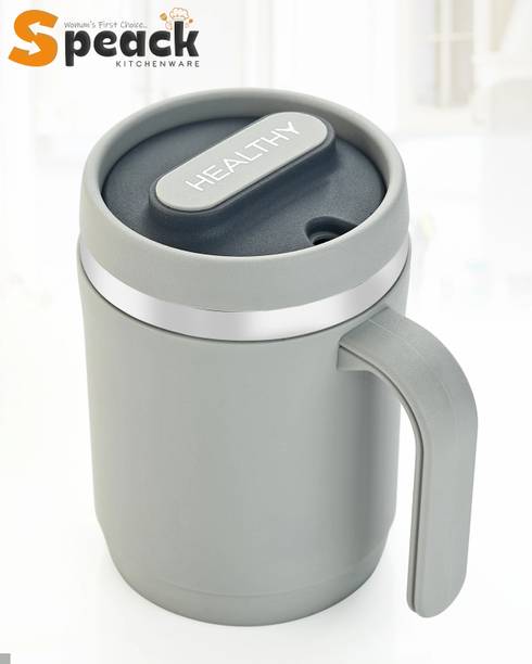 SPEACK Cool Touch Double Wall Rotating Lid Portable Premium Quality Plastic, Stainless Steel Coffee Mug