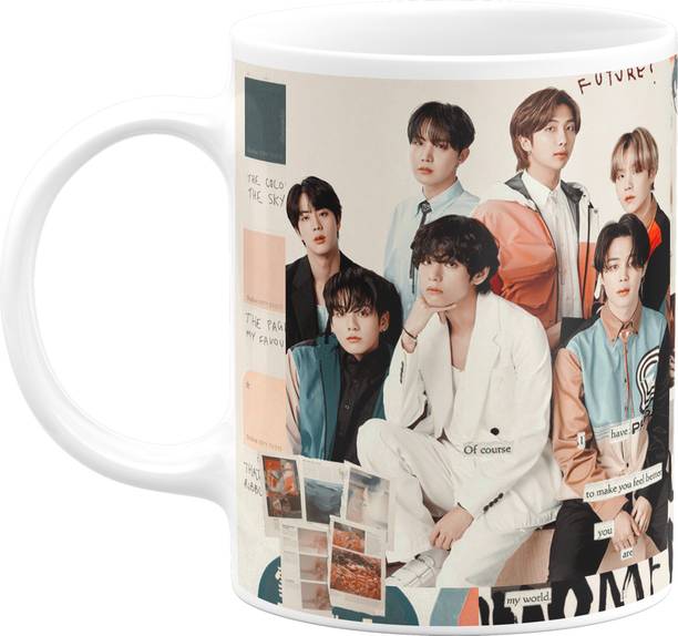PASHUPATASTRA BTS Music Lover Cartoon Ceramic Coffee (11oz)Glossy Finish सिरेमिक मग