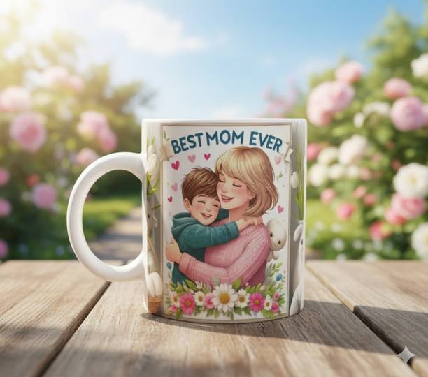 Haniza BEST MOM EVER Printed Ceramic Ceramic Coffee Mug