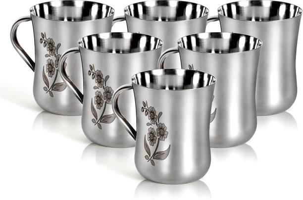 Q4S Floral Design Print Coffee and Tea Stainless Steel Coffee Mug