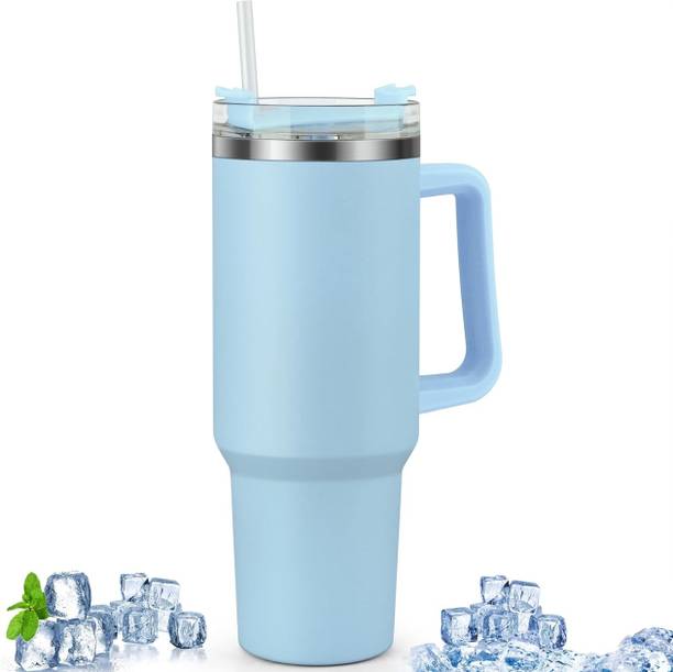 Ojra Tumbler with Handle and Straw Lid Water Bottle Travel Coffee Cup Hot &Cold Stainless Steel Tumbler