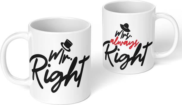 PrintingZone Couple mug Mr & Mrs King Queen His & Her mr and mrs mug (CM-17) Ceramic Coffee Mug