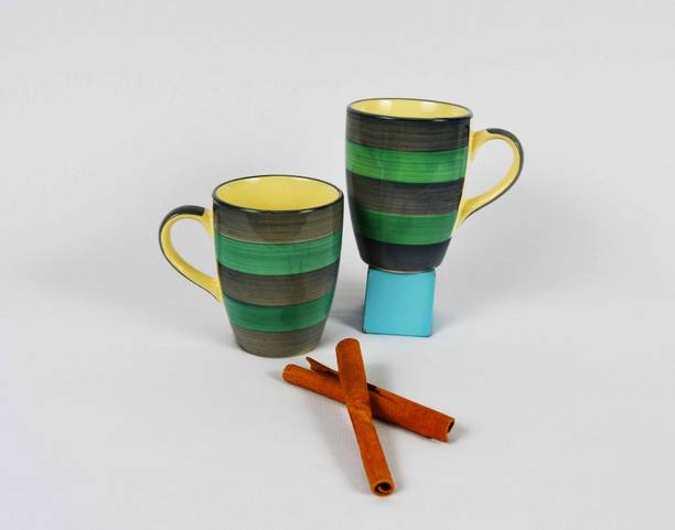 Renhomz Ceramic-Set of 2 | coffeeTeas | Food Grade & Microwave Safe | Ceramic Coffee Mug