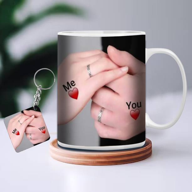 GiftWeb Love Quoted Printd Girlfriend, Boyfriend, Ceramic CoffeeAnd Keychain Ceramic Coffee Mug