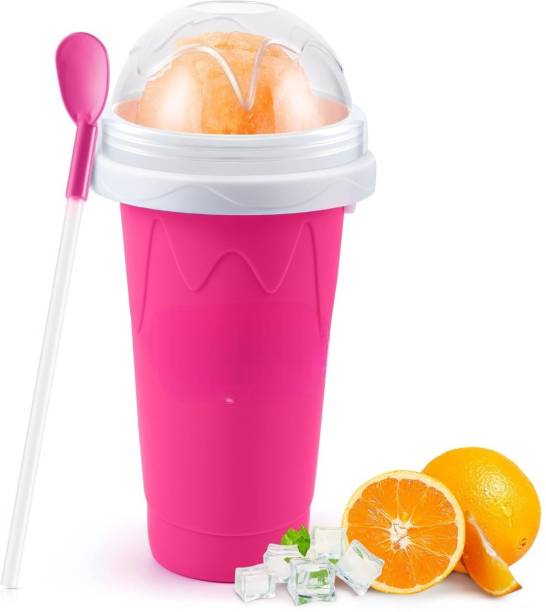 AK10ZONE Frozen Magic Slushy Cup Homemade Ice Cream Maker With 2 in 1 Straw Spoon Plastic Frosty Freezer Beer Mug