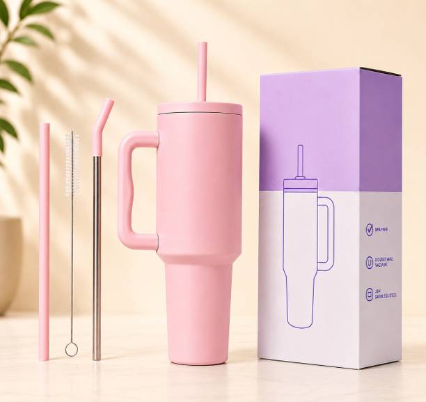 AANZIA Pink 1200ML Stainless Steel, Plastic Tumbler