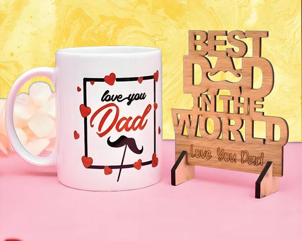 THE CLICK INDIA BEST DAD EVER MUG WITH SHOWPIECE FOR FATHER DAD PAPA FATHERS DAY,BIRTHDAY GIFT Ceramic Coffee Mug