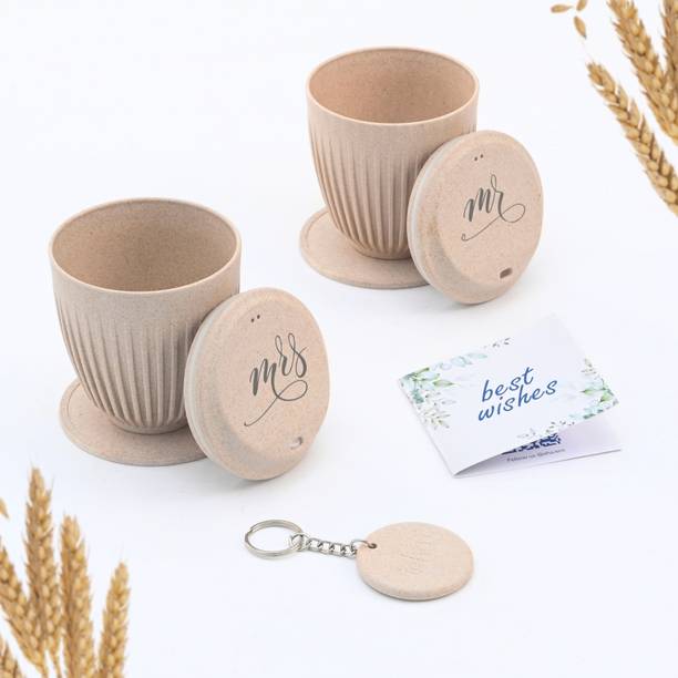 Eha Earth Friendly Mr & Mrs Coffee Cup for Couple | Made with Rice Husk Biocomposite Coffee Mug