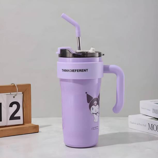 स्टेफ्लॉन 860ml tumbler with Straw for Office, Sport, Travel, Home-2025-NEW EDITION स्टेनलेस स्टील मग
