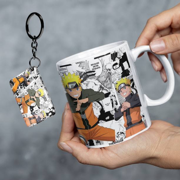 TheWhoop Anime Naruto Combo Gift Big Cup With Keychain Ceramic Coffee Mug