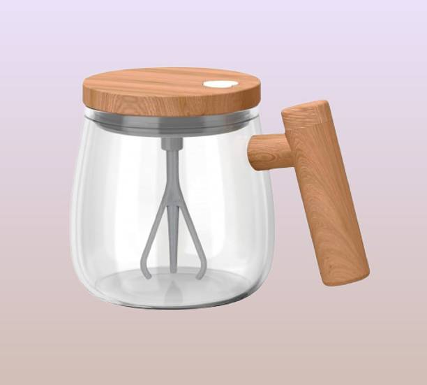 Flurona One-Touch Stir Hot Drink Container – Instant Blend Tumbler Glass Coffee Mug