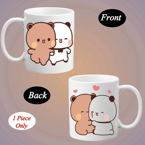 Riyanshi Enterprises Cute Bubu Dudu Printed Coffee High Quality Ceramic Coffee Best (330 ml) Ceramic Coffee Mug