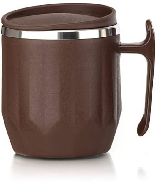 मैजिक स्पून Stainless Steel Coffee with Lid (300 ml) (Pack of 1) (Brown, Multicolour) स्टेनलेस स्टील मग