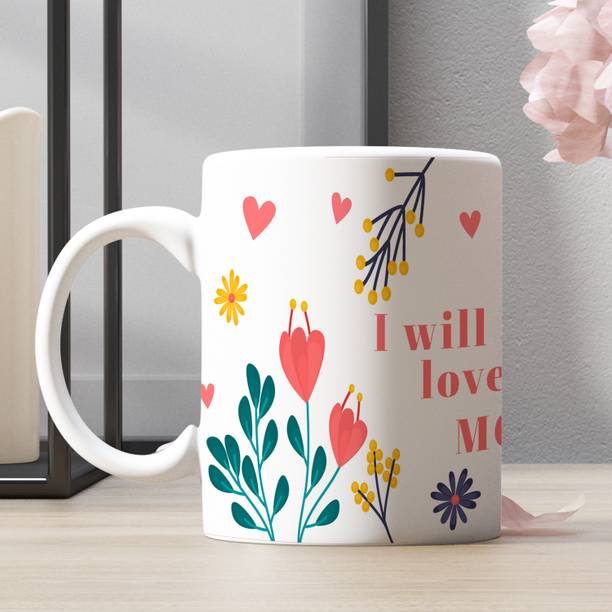 ECFAK Mother Day Heart Doodle Printed Mothers Day Gift Ceramic Coffee Mug