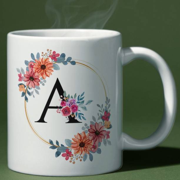 Valenza Gifts Birthday Gift, 'A' Alphabate and KeyChain , Gift For Brother, Sister, Friend Ceramic Coffee Mug