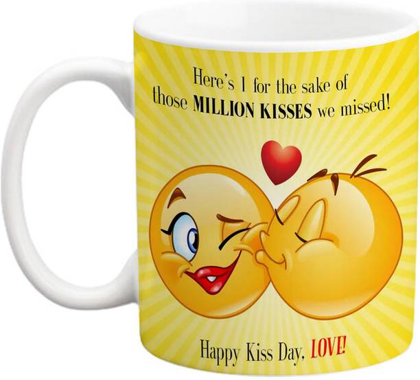 iinfinize Giving Thanks You Gift on Kiss Day Couples Gift for Valentine Day Gifts Ceramic Coffee Mug