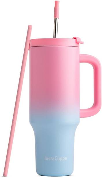 इंसतकुपपा Stainless Steel Insulated Tumbler with Handle | Keeps Beverages Hot & Cold स्टेनलेस स्टील मग