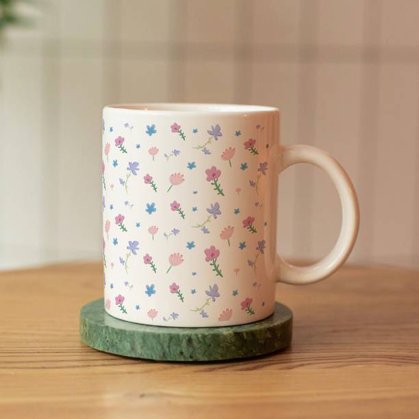 joel sublimation Small Floral Print Ceramic Cup | Mini Floral Design Ceramic Cup Ceramic Coffee Mug