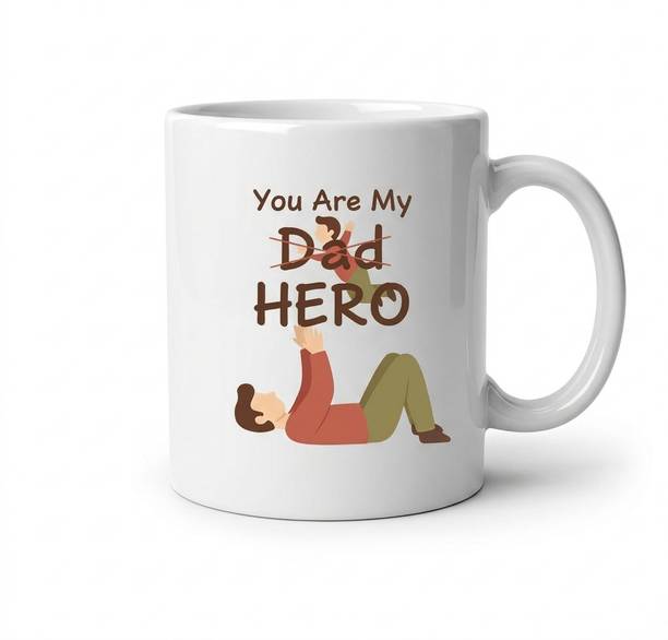 Yavnica You Are My Hero Dad Funny Fathers Day 330ml Papa Gift Ceramic Coffee Mug