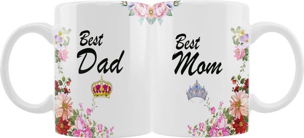 iMPACTGift Best Dad & Mom Couple Gift for Mummy Papa, Anniversary, Birthday Gifts #415 Ceramic Coffee Mug