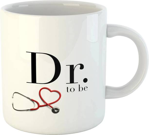 Divine Handicraft Dr. to Be Ceramic Coffee or Tea Cup Best Gift for Doctor (350ml or 11Oz; White) Ceramic Coffee Mug