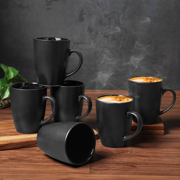 Indulge Homes Solid Black Matte Finish Ceramic Coffee Mug
