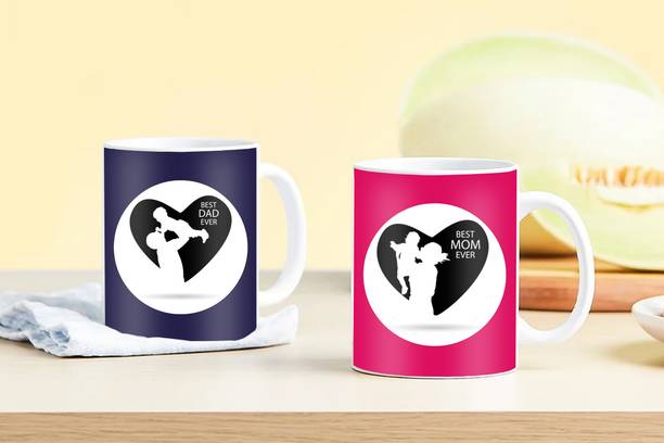 PaMeG Anniversary Gift for Father and Mother, PKMomDadMU-01 Printed Ceramic Coffee Mug