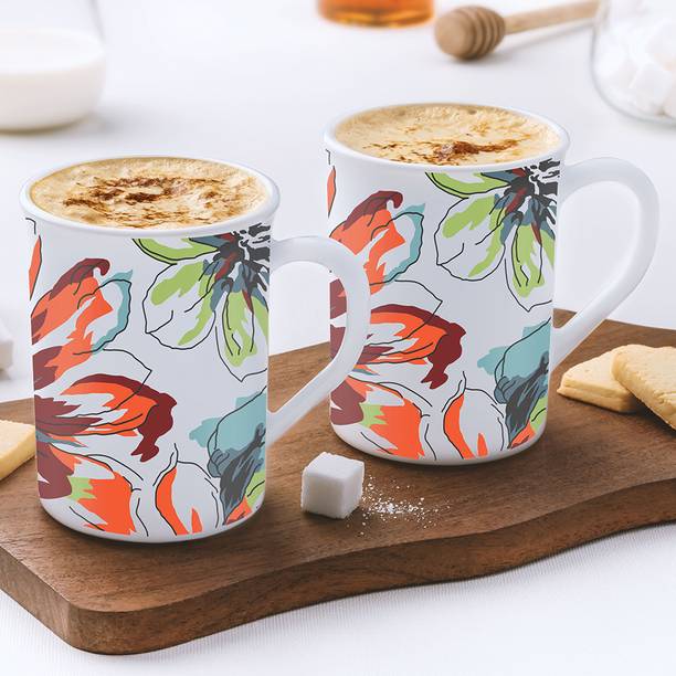 लाराह बाय बोरोसिल Bali Tea/Coffees, Bone Ash Free Crockery Set Ideal For Daily Use & Gifting ओपलवेयर मग