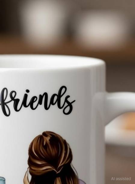 RB Point Best Friends Ceramic Glossy Coffees Tea Ceramic Coffee Mug