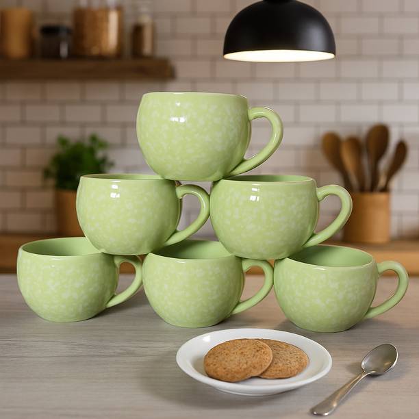 Kartik Handicraft Pack of 6 Ceramic, Bone China Premium Quality Small Size tea cup