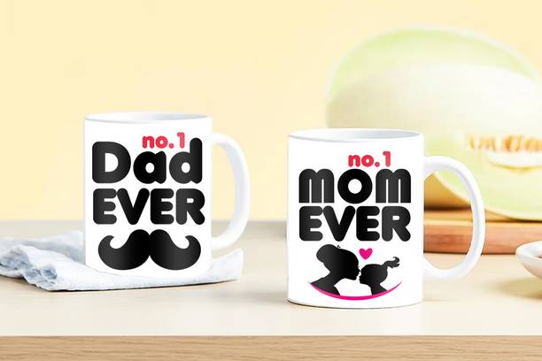 PaMeG Anniversary Gift for Father and Mother, PKMomDadMU-11 Printed Ceramic Coffee Mug